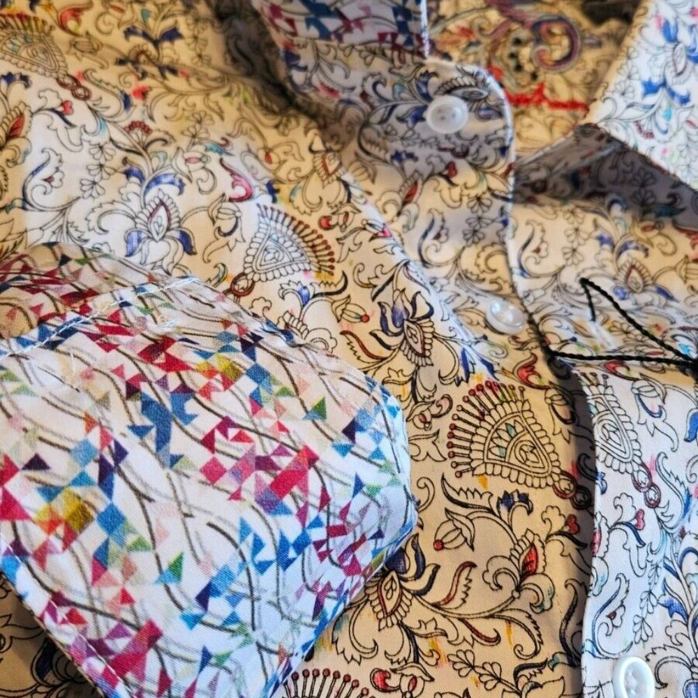 ROBERT GRAHAM Multicolor Abstarct Floral Long Sleeve Size 2XL Brand NEW w/ Tags